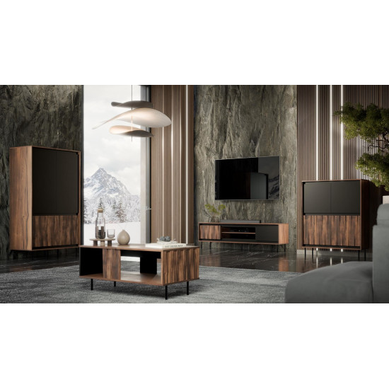 SWING S-1 skapis, riekstkoks / melns