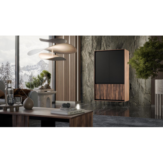 SWING S-1 skapis, riekstkoks / melns