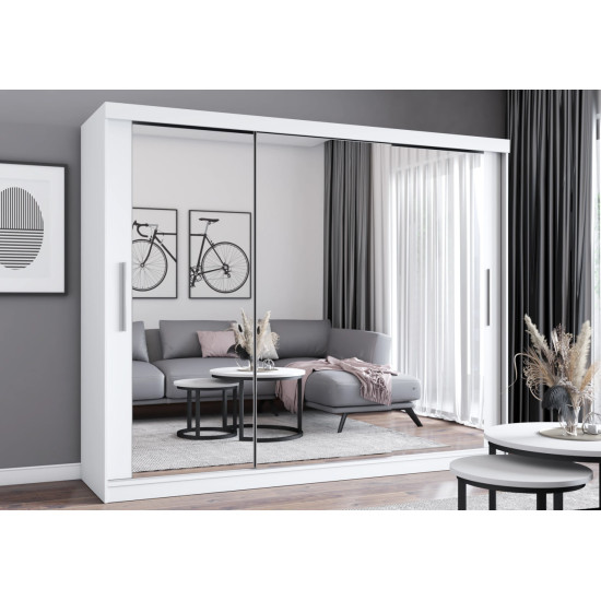 Skapis ar bīdāmām durvīm MILAN (250 cm) ar spoguļi Skapis ar bīdāmām durvīm MILAN (250 cm) ar spoguļi
