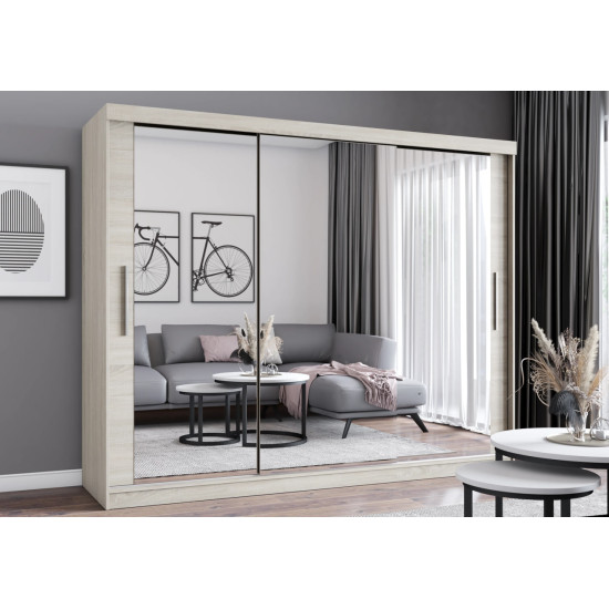Skapis ar bīdāmām durvīm MILAN (250 cm) ar spoguļi Skapis ar bīdāmām durvīm MILAN (250 cm) ar spoguļi