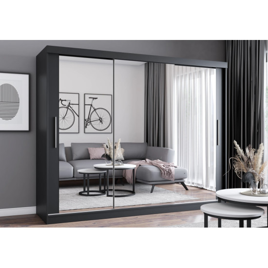 Skapis ar bīdāmām durvīm MILAN (250 cm) ar spoguļi Skapis ar bīdāmām durvīm MILAN (250 cm) ar spoguļi