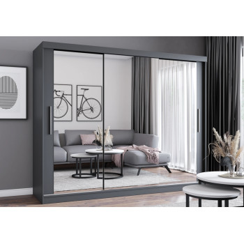 Skapis ar bīdāmām durvīm MILAN (250 cm) ar spoguļi Skapis ar bīdāmām durvīm MILAN (250 cm) ar spoguļi