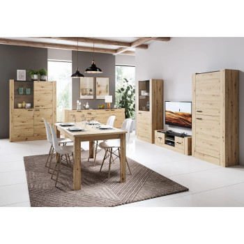 Vitrīnas skapis 1D 08 LUGO Artisan / melna Vitrīnas skapis 1D 08 LUGO Artisan / melna