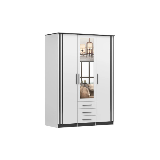 SANTI 3D II skapis 150 cm Balts 