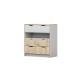 Kumode - JOY 3D I balts / Artisan ozols