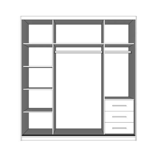 Шкаф-купе c ящиками IDEA I (203 см)