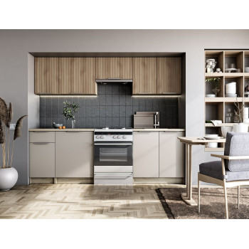 Köögikomplekt TATIANA 240 korpus: sonoma tamm, fassaad: pähkel/kašmiir Köögikomplekt TATIANA 240 korpus: sonoma tamm, fassaad: pähkel/kašmiir