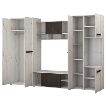 Стенка Viva белый ремесленный дуб + Норвежская сосна Black LED 1 точка, 16 цветов Стенка Viva белый ремесленный дуб + Норвежская сосна Black LED 1 точка, 16 цветов