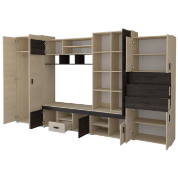 Стенка NELLY с TV ясень + дуб Кентербери