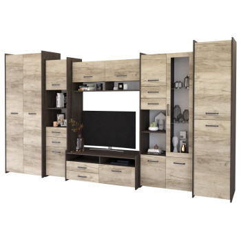 Стенка MOKKA II Дуб Кентербери + Дуб Country Grey