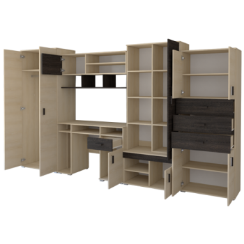 Секция NELLY Z с письменным столом ясень + дуб кентербери