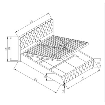 Кровать BELINDA 160х200 Grey