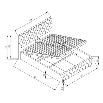 Кровать AURORA 180х200 Light Beige