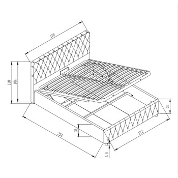 Кровать AURORA 160х200 Beige