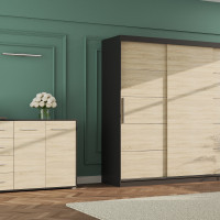221418 Body: Black, Front: Sonoma oak 