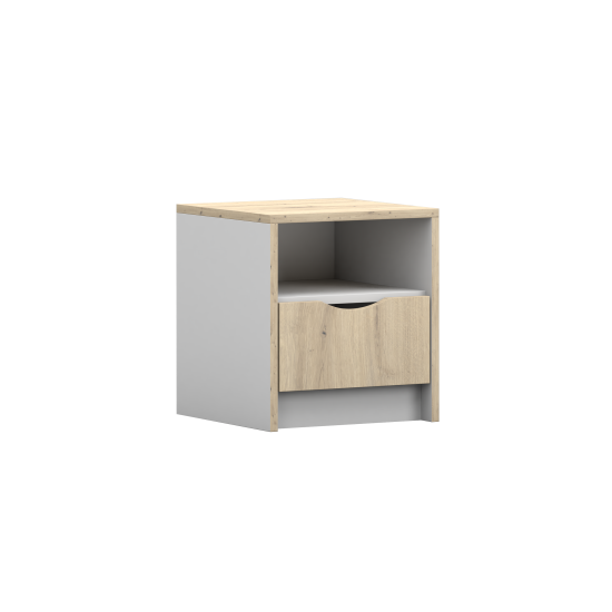 Naktsskapītis - JOY I White / Artisan ozols