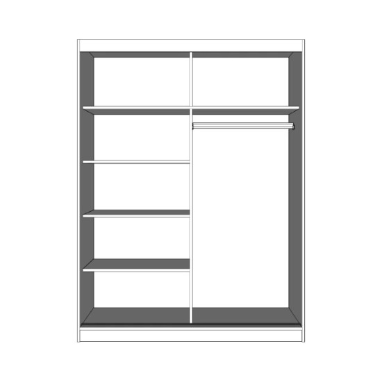 Skapis ar bīdāmām durvīm VISTA 01 (150 cm)