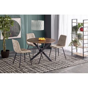 Galds EDGAR, virsma - riekstkoks, kājas - melnas Galds EDGAR, virsma - riekstkoks, kājas - melnas