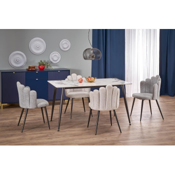 Laud EMILIO 120, värvus: lauaplaat - valge marmor, jalad - must Laud EMILIO 120, värvus: lauaplaat - valge marmor, jalad - must