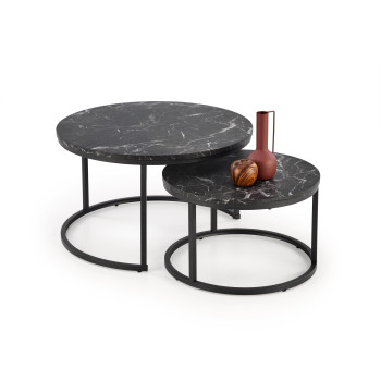 JAVA komplekt 2 spl. lauad, must marmor/must JAVA komplekt 2 spl. lauad, must marmor/must