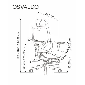 Kontoritool OSVALDO, must Kontoritool OSVALDO, must