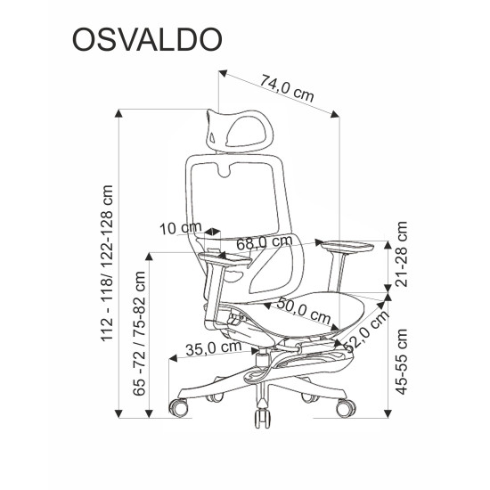 Офисный стул OSVALDO, черный Офисный стул OSVALDO, черный