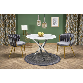 Laud RAYMOND 3, valge marmor/hõbe Laud RAYMOND 3, valge marmor/hõbe