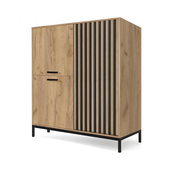 LAMINO KM-2 lāde, craft ozols / melns