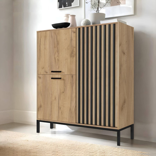 LAMINO KM-2 lāde, craft ozols / melns