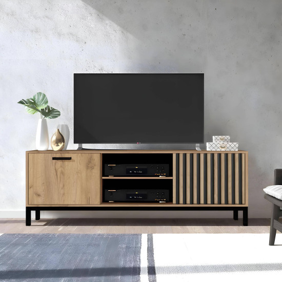 LAMINO RTV-1, TV statīvs, craft ozols / melns