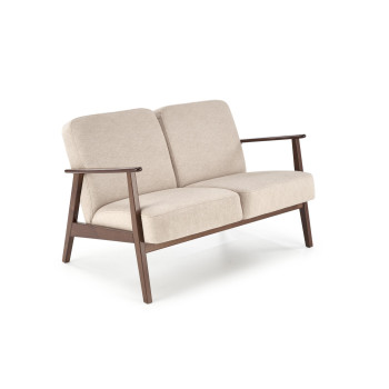 MILANO 2S dīvāns, bēšs CASTEL#15 / tumšs valrieksts MILANO 2S dīvāns, bēšs CASTEL#15 / tumšs valrieksts