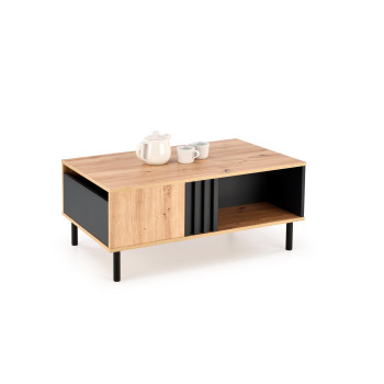 Diivanilaud SONIA, tammepuidust käsitööline/must