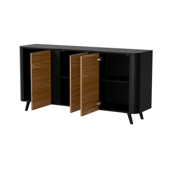 VOLARE kumode 150 (3D) melna matēta/valrieksts VOLARE kumode 150 (3D) melna matēta/valrieksts