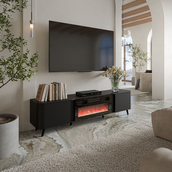 VOLARE TV Stand 200 черный мат/черный мат