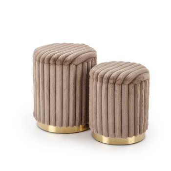 FIDO kahe tabureti komplekt: värvus: cappuccino / kuldne FIDO kahe tabureti komplekt: värvus: cappuccino / kuldne