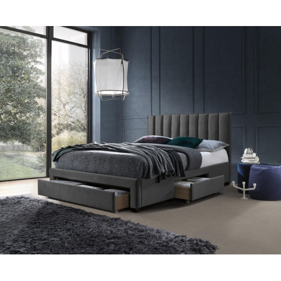 Кровать GRACE 140 с ящиками, цвет: серый Кровать GRACE 140 с ящиками, цвет: серый