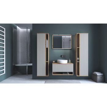 настенный шкаф, AVIOLA SLD, дуб ремесленный / кашемир матовый настенный шкаф, AVIOLA SLD, дуб ремесленный / кашемир матовый