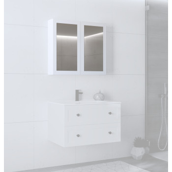 зеркальный шкаф, TORETO SLU-80, белый зеркальный шкаф, TORETO SLU-80, белый