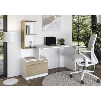 MISO rakstāmgalds, balts/māksliniecisks ozols MISO rakstāmgalds, balts/māksliniecisks ozols