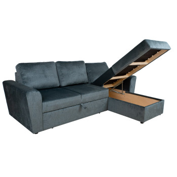 Угловой диван-кровать INGMAR зеленый бархат Угловой диван-кровать INGMAR зеленый бархат