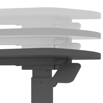 Рабочий стол ERGO на одной ножке, ручной, черный