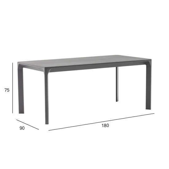 Стол CARVES 180x90xH75см, антрацит Стол CARVES 180x90xH75см, антрацит