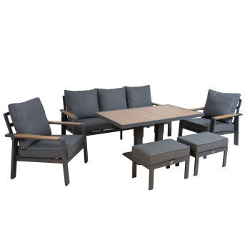 Комплект садовой мебели PARKER 6 предм., серый Комплект садовой мебели PARKER 6 предм., серый