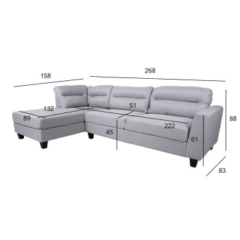 Угловой диван HELSINKI VN, светло-серый Угловой диван HELSINKI VN, светло-серый