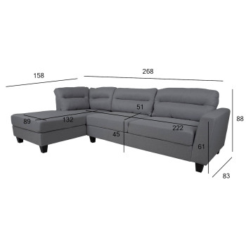 Угловой диван HELSINKI VN, темно-серый Угловой диван HELSINKI VN, темно-серый