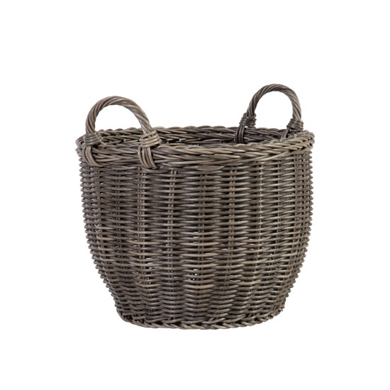 Grozs WICKER ar rokturiem D41xH38cm, pelēks Grozs WICKER ar rokturiem D41xH38cm, pelēks