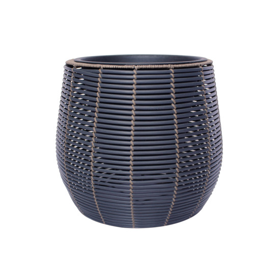 Puķupods WICKER D45xH40cm, melns/brūns