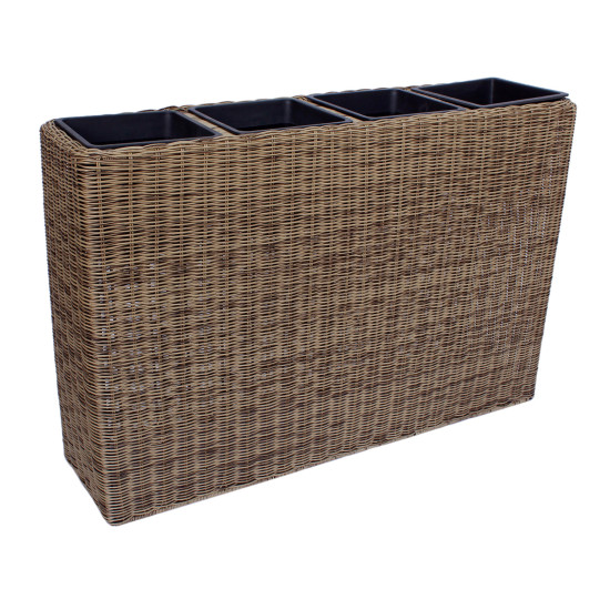 Puķu kaste WICKER 89x24xH60cm, gaiši brūna