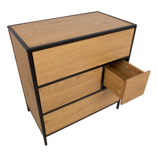 Kumode HEDVIG 70x40xH74,5cm, sala/melna Kumode HEDVIG 70x40xH74,5cm, sala/melna