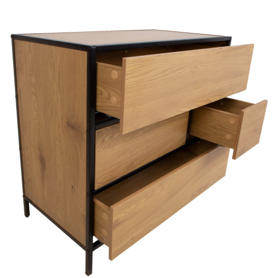 Kumode HEDVIG 70x40xH74,5cm, sala/melna Kumode HEDVIG 70x40xH74,5cm, sala/melna